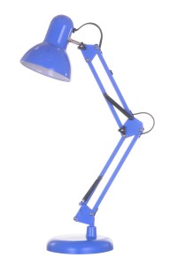 MT-503 niebieska lampka biurkowa podstawa/klips na półkę lub blat styl "architekt" industrial vintage retro ↕max 59cm ↔25cm 1xE27