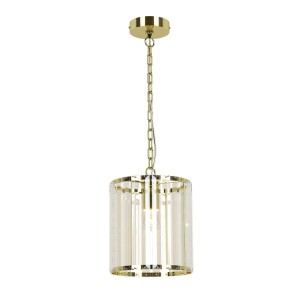 TEBE-220 FGD lampa sufitowa wisząca  kolor złoty klosz szkło szlifowane a'la kryształki styl glamour  1xE27 ↔22cm  ↕120cm