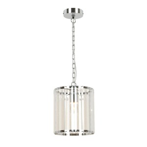 TEBE-220 CR lampa sufitowa wisząca  kolor chrom klosz szkło szlifowane a'la kryształki styl glamour  1xE27 ↔22cm  ↕120cm