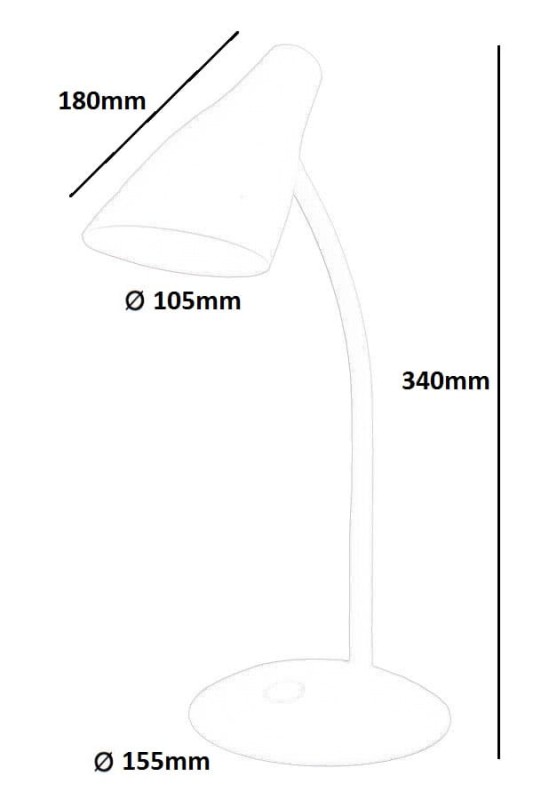 MT-303 LED 5W 6000K biały lampka biurkowa dotyk