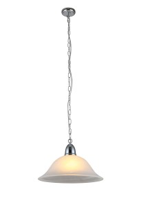 HUGO CR chrom lampa sufitowa wisząca klosz szklany alabaster  Ø40cm  ↕95cm /jak LUCAS/ hurt