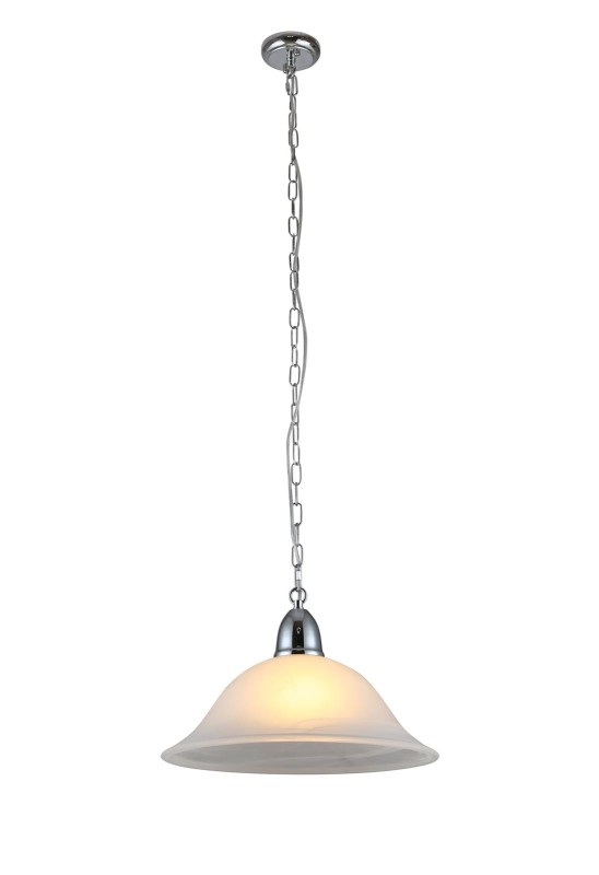 HUGO CR chrom zwis klosz szklany 1xE27