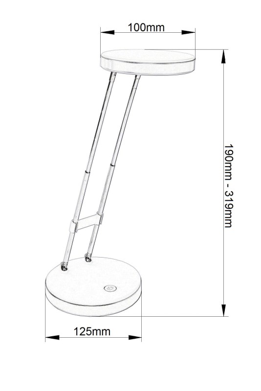 DEL-746 LED 3W 6000K czarna lampa biurkowa