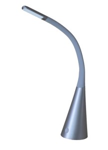 DEL-1511 LED 3W 6500K szary metalic lampka biurkowa dotyk ściemniacz