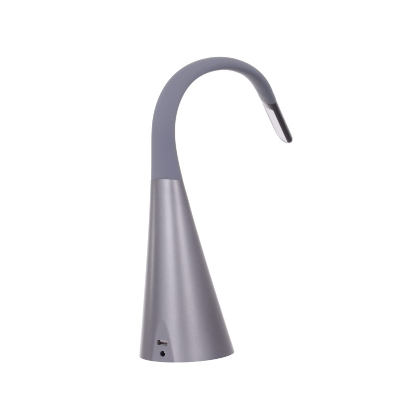 DEL-1511 LED 3W 6500K szary metalic lampka biurko