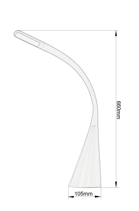 DEL-1511 LED 3W 6500K szary metalic lampka biurko