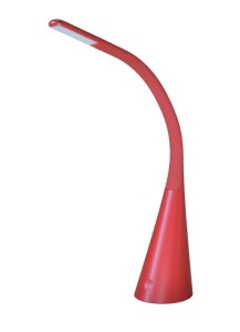 DEL-1511 LED 3W 65000K czerwony mat lampka biurkowa dotyk ściemniacz