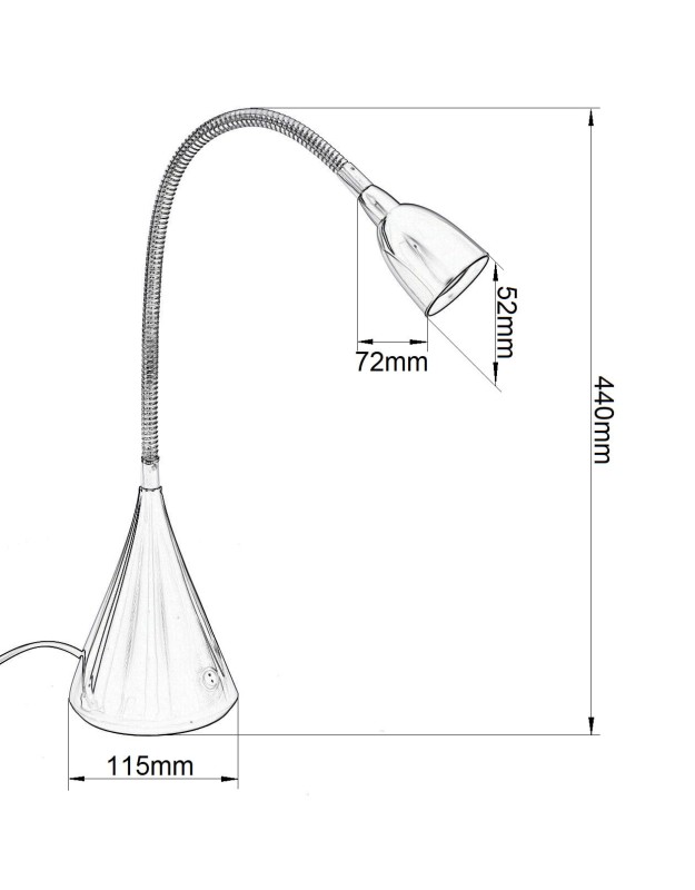 DEL-1415  LED 2,5W 6500K różowa lampa biurkowa