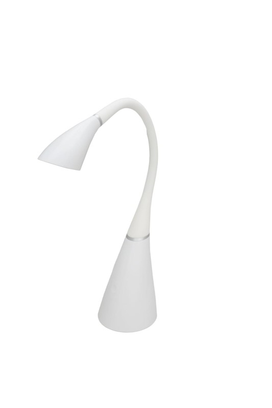 DEL-1411  LED 4,5W 6000K biały połysk lampka biurkowa elastyczna "łabędzia szyja" 4,5W 6000K 3 stopnie jasności dotyk hurt  wersja exclusive