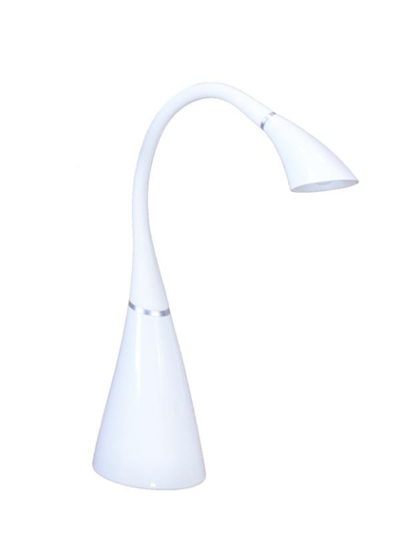 DEL-1411  LED 4,5W 6000K biały połysk lampka biurkowa exclusive