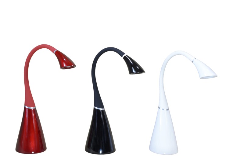 DEL-1411  LED 4,5W 6000K biały połysk lampka biurkowa exclusive