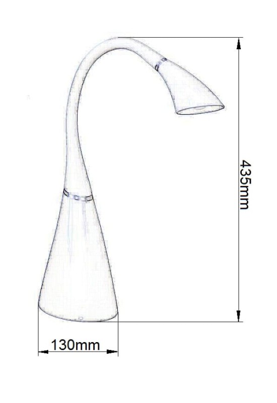 DEL-1411  LED 4,5W 6000K biały połysk lampka biurkowa exclusive