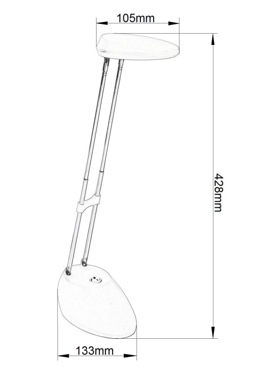 DEL-1316  LED 3W 6500K biała lampka biurkowa