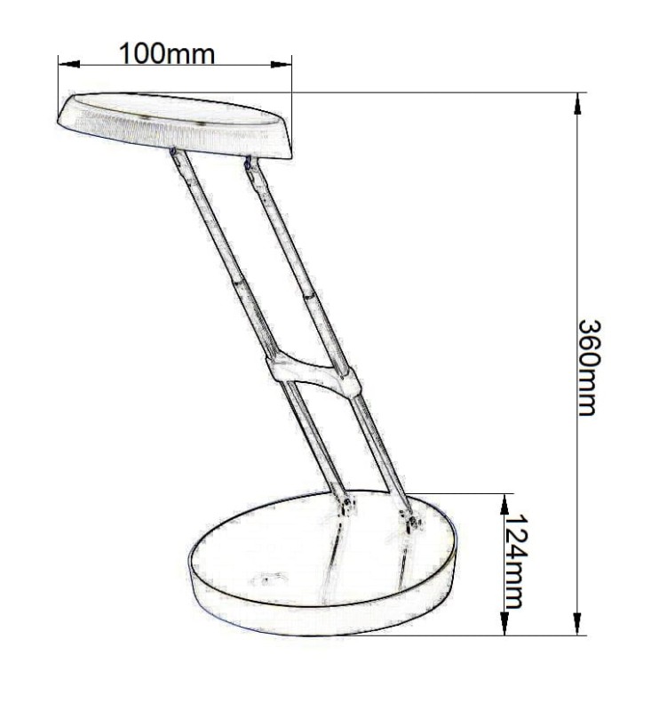 DEL-1308 LED 2,5W 6500K czarna lampka biurkowa