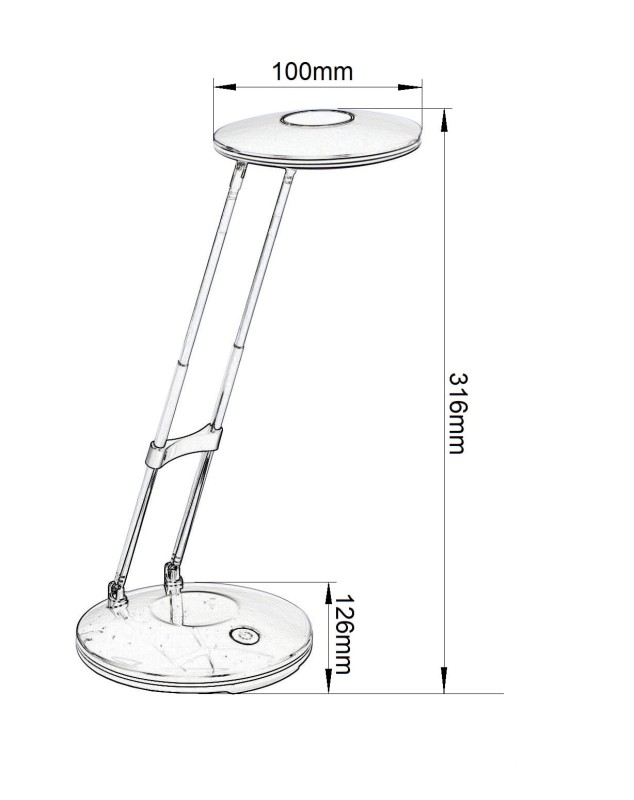 DEL-1306 LED 2,5W 6500K biała lampka biurkowa