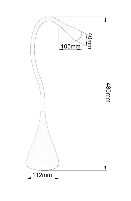 DEL-1211  LED 3W 6500K czerwona lampka biurkowa hurt