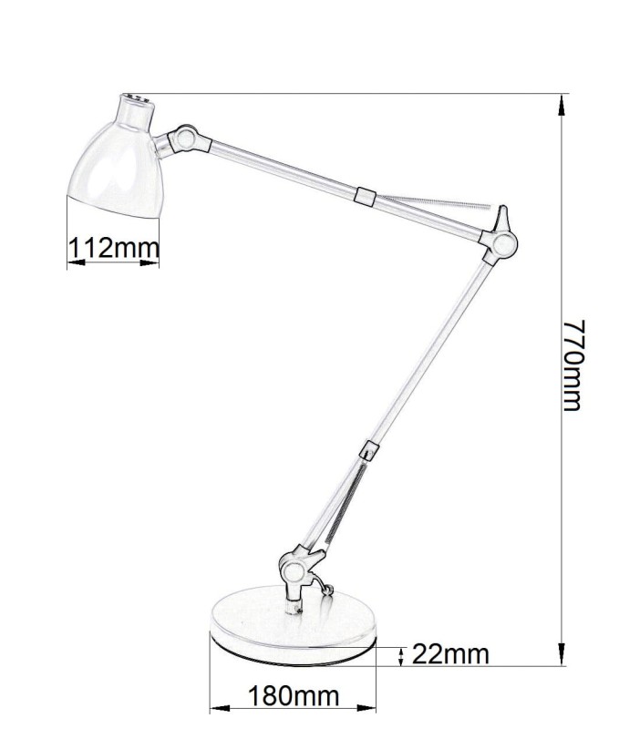 DEL-1042 LED 3W 6500K srebrna lampa biurkowa