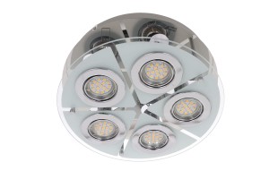SANTIAGO-5 chrom lampa  sufitowa szklana plafon GU10 3 Ø30cm ↕10cm hurt