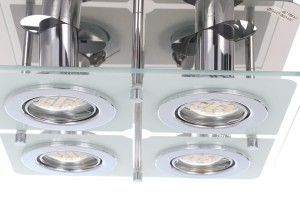 SANTIAGO-4 chrom lampa  sufitowa szklana plafon GU10 Ø25cm ↕10cm