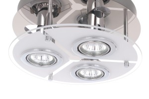 SANTIAGO-3 chrom lampa  sufitowa szklana plafon GU10  Ø25cm  ↕10cm hurt