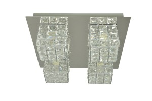 LA PAZ-4 chrom lampa sufitowa plafon klosz szkło ↔26cm ↕10cm 4xG9 hurt
