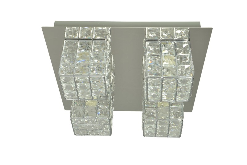 LA PAZ-4 chrom lampa sufitowa plafon klosz szkło