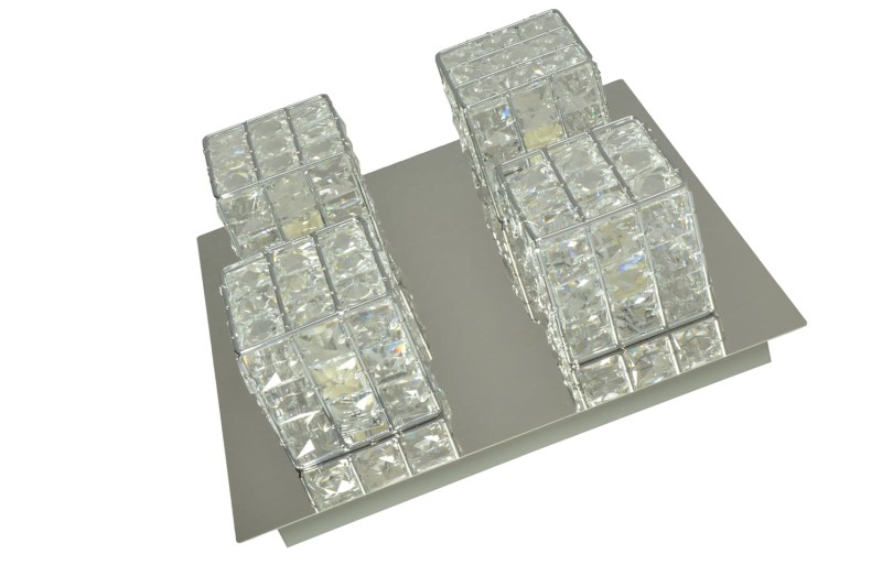 LA PAZ-4 chrom lampa sufitowa plafon klosz szkło