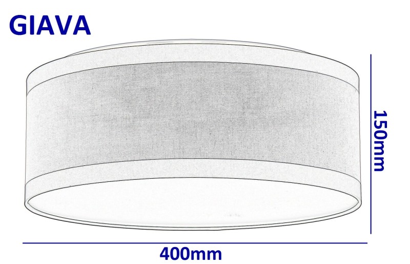 GIAVA-400 abażur plafon brąż+beż textil