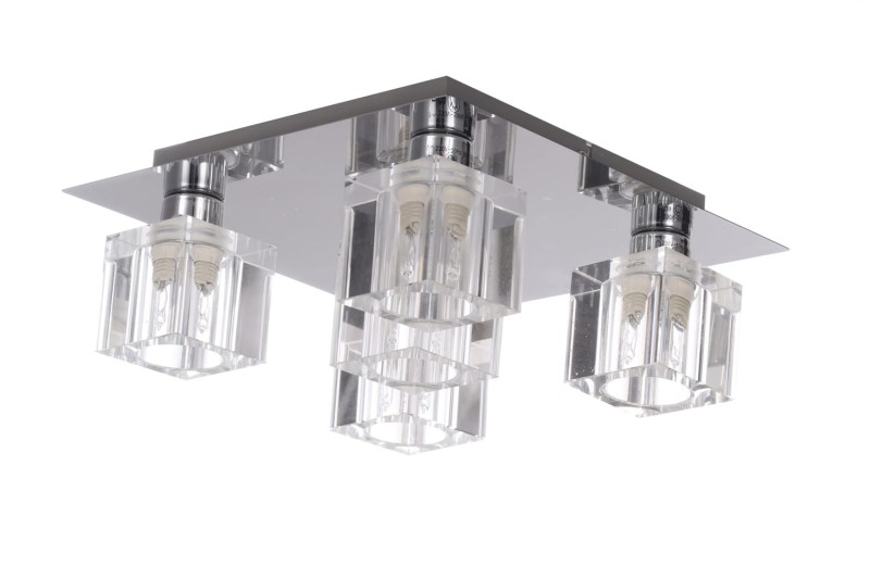 DORA-5 chrom lampa sufitowa plafon klosz szklany