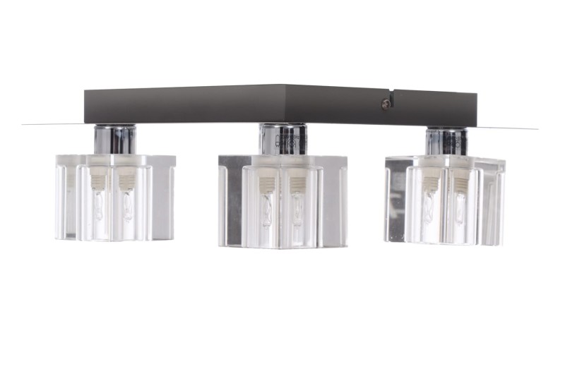 DORA-5 chrom lampa sufitowa plafon klosz szklany