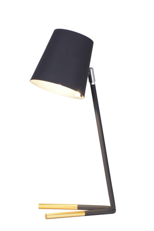 PEPPO Hit design!czarny mat gold lampa stołowa E27