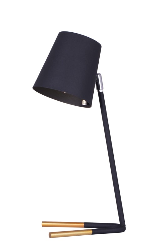 PEPPO Hit design!czarny mat gold lampa stołowa E27