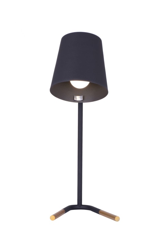 PEPPO Hit design!czarny mat gold lampa stołowa E27