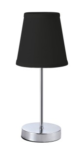 MT-507 chrom klasyczna lampka stołowa klosz tkanina czarna Ø15cm ↕38cm 1xE27