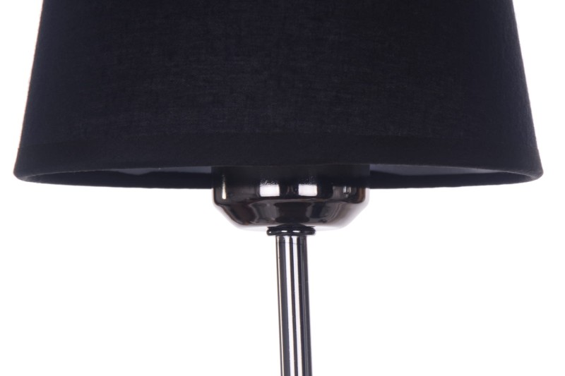 MT-507 chrom klasyczna lampka stołowa klosz tkanina czarna Ø15cm ↕38cm 1xE27 hurt