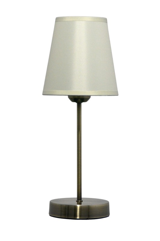 MT-507 antique brass klosz ecru  lampka stołowa