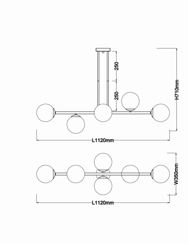 LIXA-6 XL CR/WH żyrandol chrom/biały 6xE27