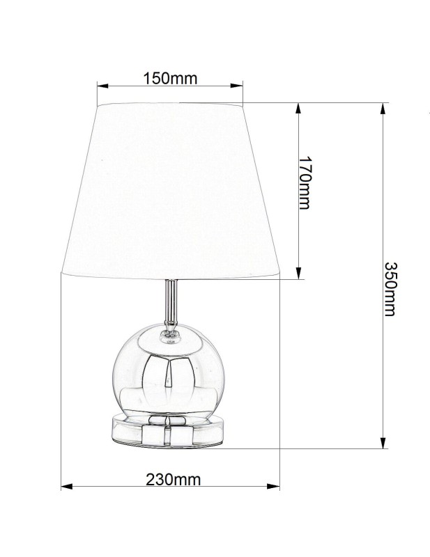 CLETO-B czarny+chrom lampa stołowa (touch)