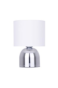 ALBA-W biały+chrom lampa stołowa abażur  1xE27