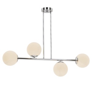 LIXA-4 XL CR/WH nowoczesny żyrandol chrom klosze kule białe mleczne 4xE27   ↔ 92cm  ↕ 71cm