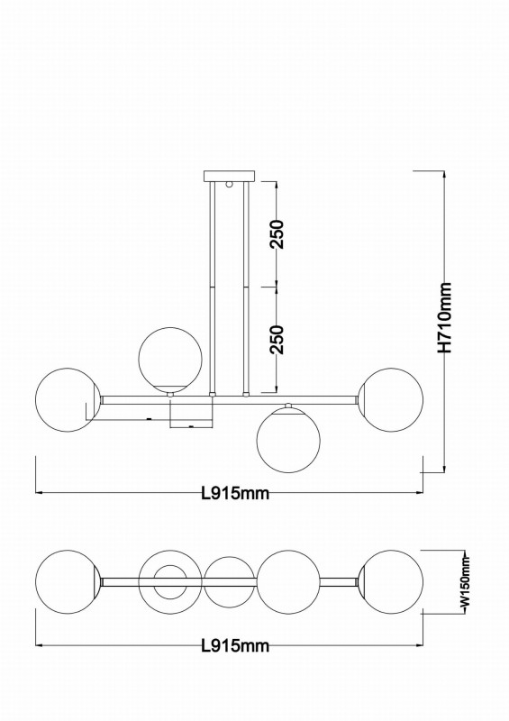 LIXA-4 XL CR/WH żyrandol chrom/biały 4xE27
