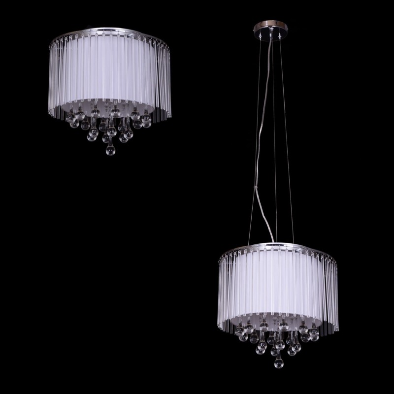 MONTANA kryształ biały lampa zwis 3*E27