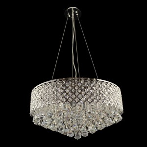 IBIZA 600 chrom lampa sufitowa wisząca kryształ żyrandol styl glamour  Ø58cm ↕30cm całk.120cm 6xE14 hurt