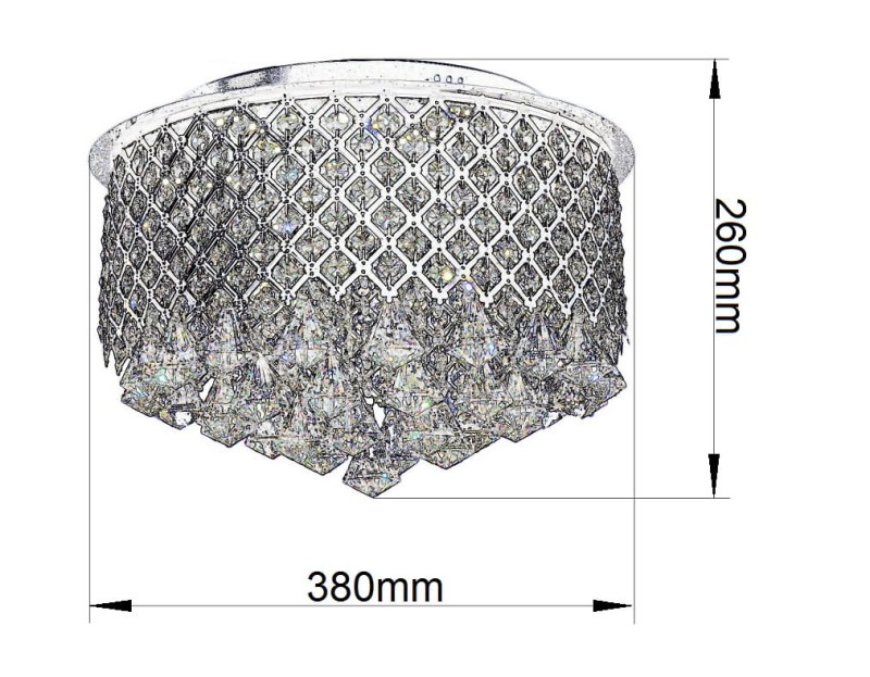 IBIZA 400C chrom lampa podsufit 6x moduł LED+pilot