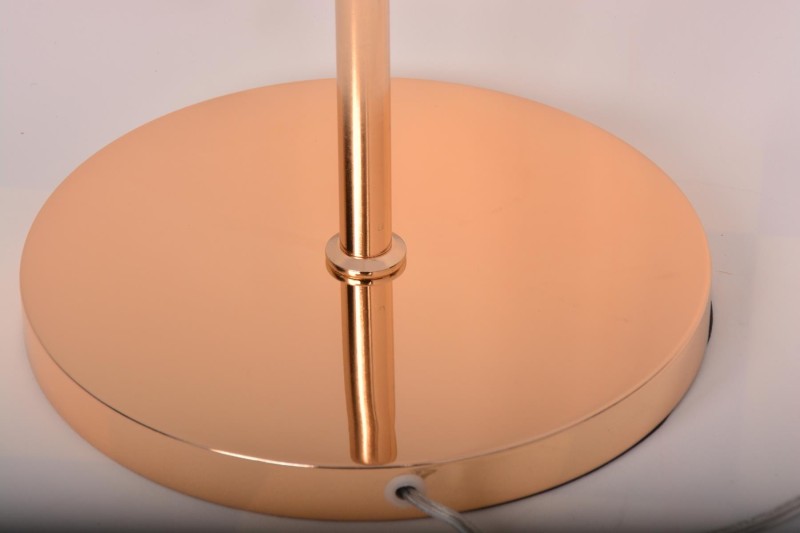 LIXA-2F XL FGD+WH  nowoczesna lampa podłogowa złoty klosze kule białe mleczne 2xE27 ↔ 40cm  ↕ 139cm  hurt 