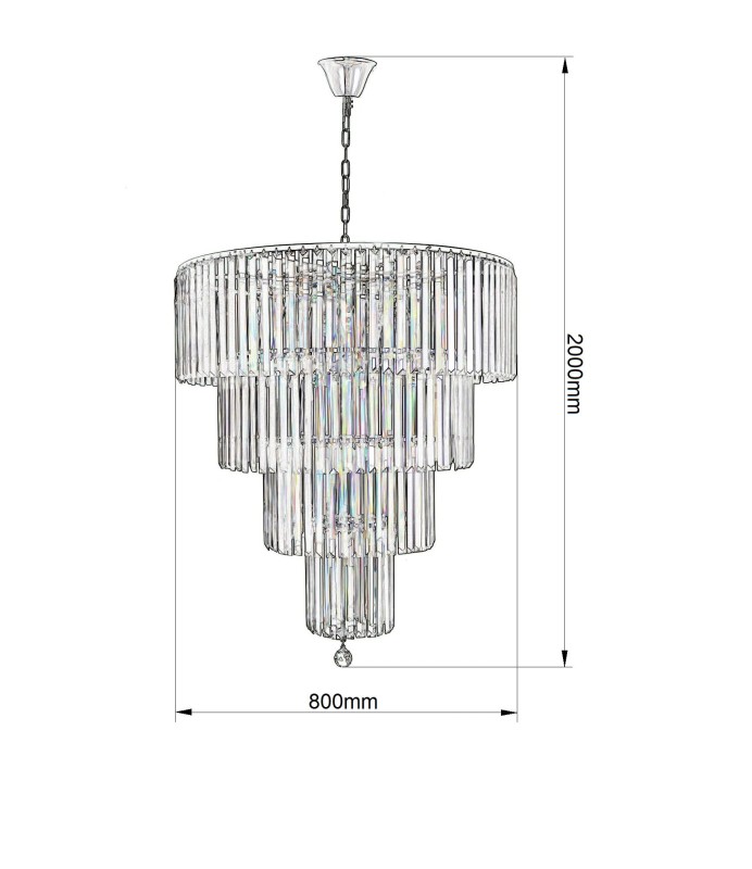 DAFNE 800 chrom lampa zwis 20*E14