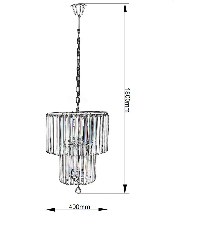 DAFNE 400 chrom lampa zwis 4*E14