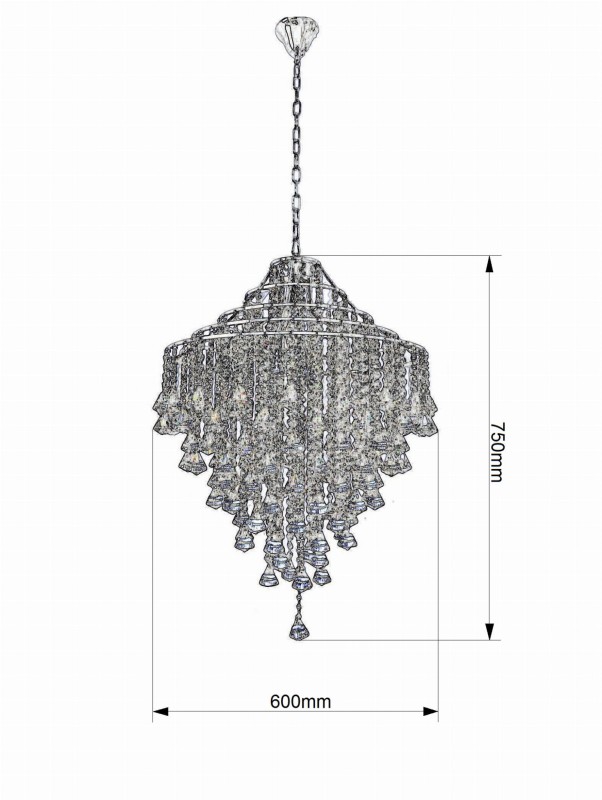 CARACAS 600 chrome lampa zwis 5*E14