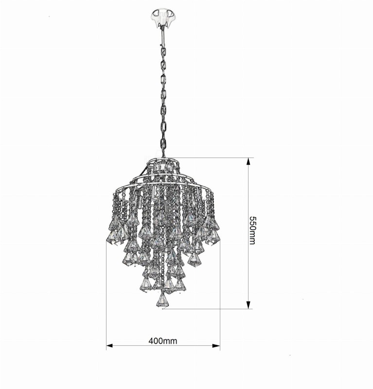 CARACAS 400 satynowy nikiel lampa zwis 4*E14