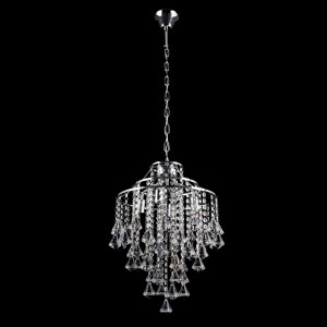 CARACAS 400 glamour satyna kryształowa piękna lampa wisząca Ø 40cm 3-piętrowa efektowne załamania światła 4xE14